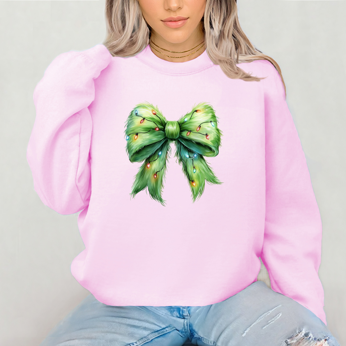 Grinch Bow Sweatshirt