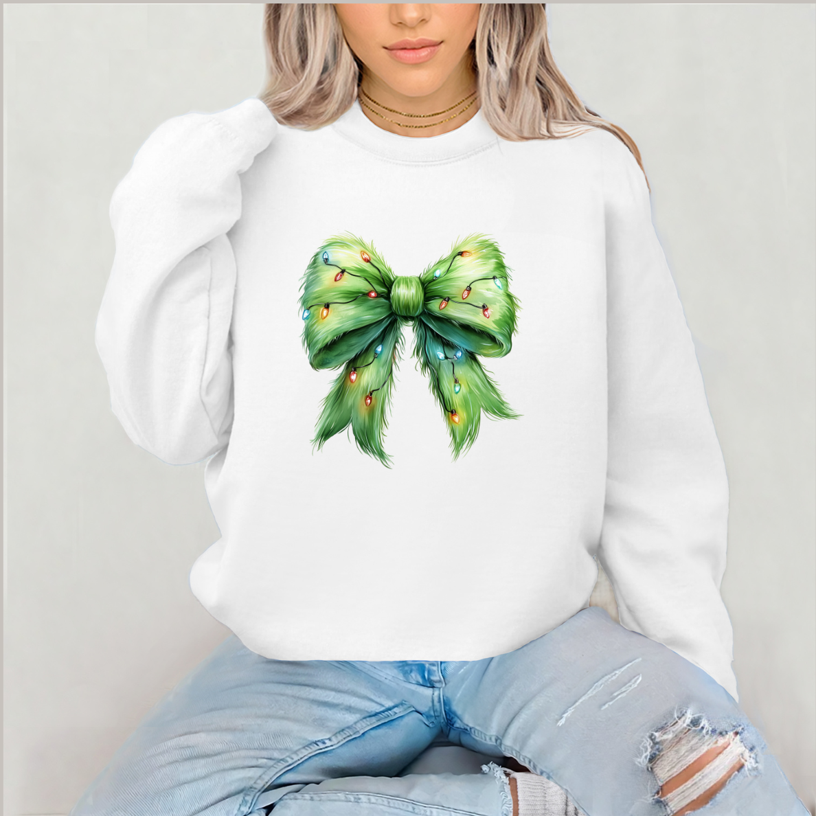 Grinch Bow Sweatshirt